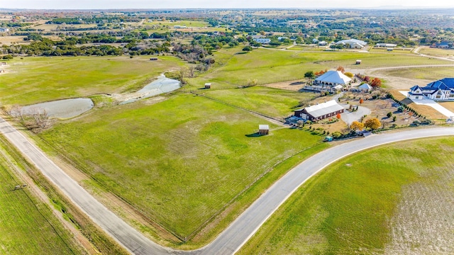 aerial view featuring a rural view