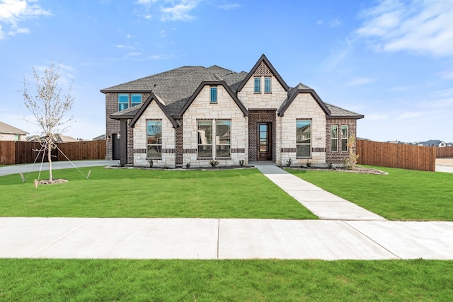 view of front facade featuring a front lawn