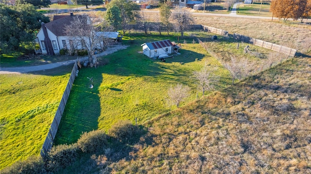 bird's eye view with a rural view