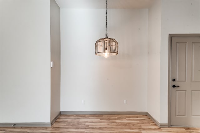 interior space with light hardwood / wood-style flooring