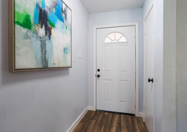 doorway to outside featuring dark hardwood / wood-style flooring