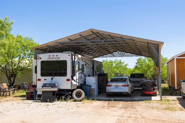 view of car parking with a carport