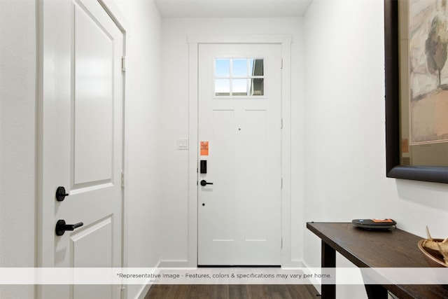 entrance foyer featuring dark hardwood / wood-style floors