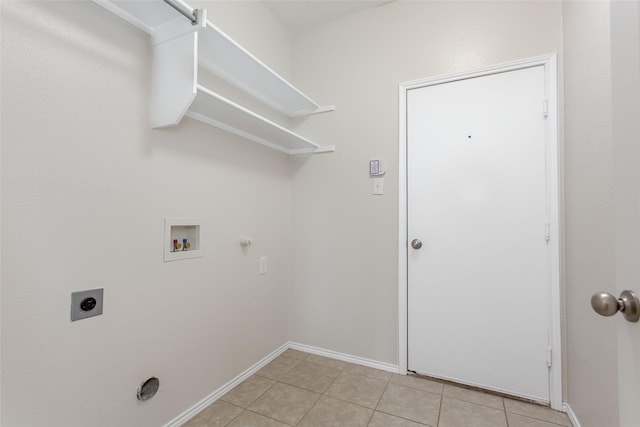 laundry room with washer hookup, electric dryer hookup, light tile patterned flooring, and gas dryer hookup