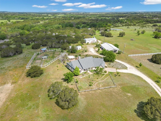 bird's eye view with a rural view