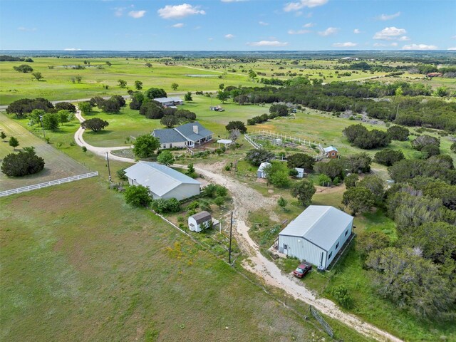 drone / aerial view with a rural view