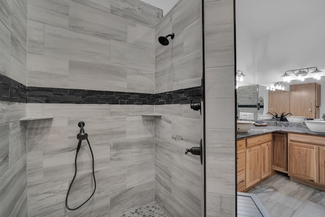 bathroom featuring tile walls