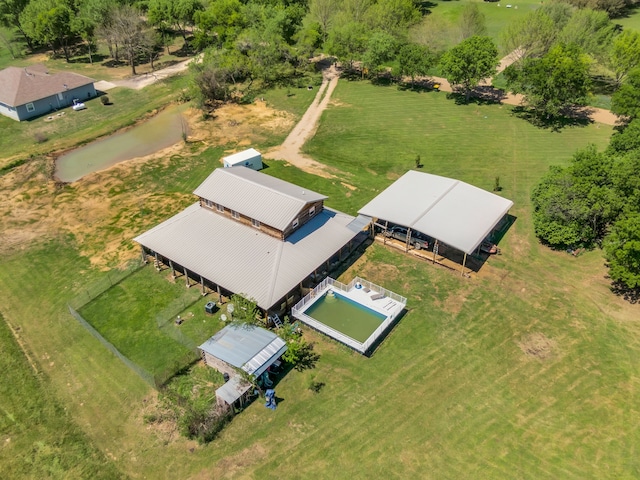 bird's eye view with a rural view