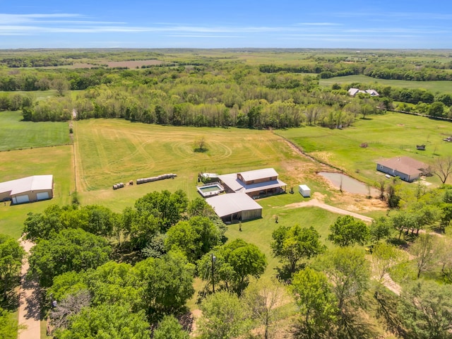 aerial view featuring a rural view