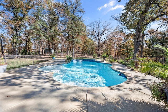 view of swimming pool featuring a patio