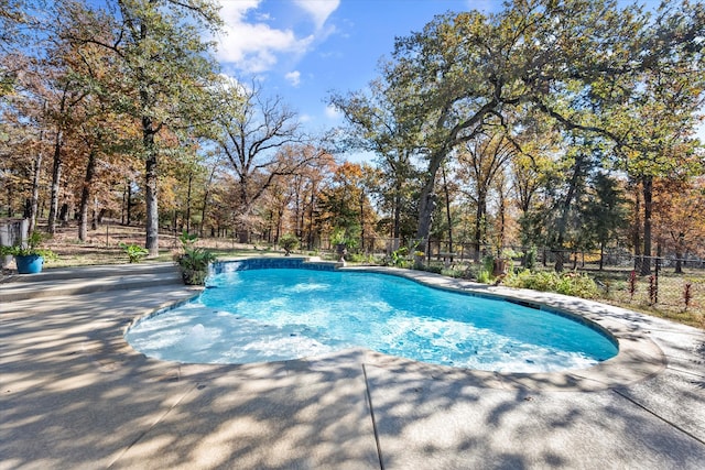 view of swimming pool featuring a patio