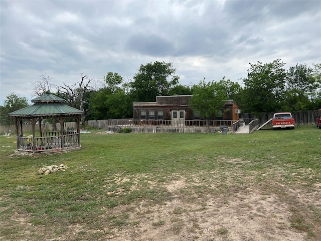 view of yard with a gazebo