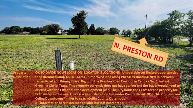 999 N Preston Rd, Celina TX, 75009 land for sale