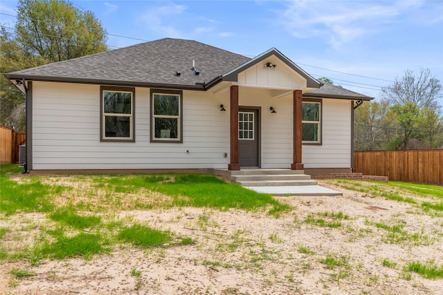 view of single story home