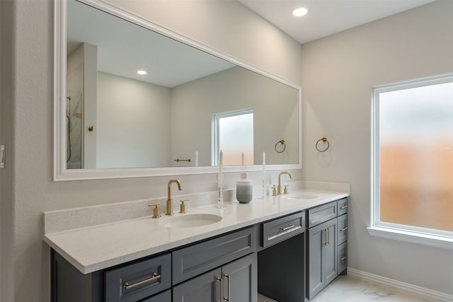 bathroom with double sink vanity