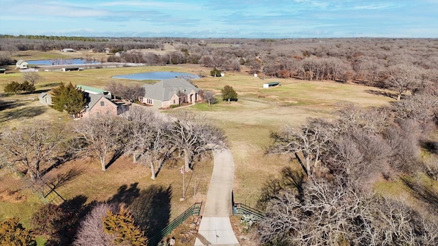 drone / aerial view with a rural view