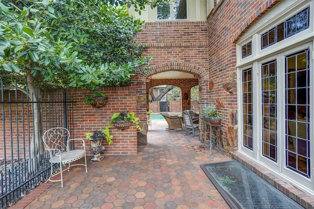 view of terrace with french doors