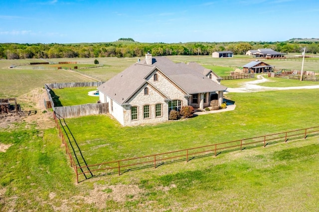 drone / aerial view featuring a rural view