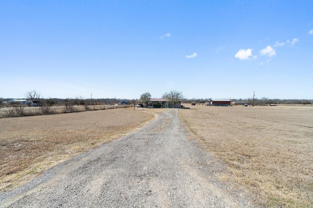 view of street with a rural view