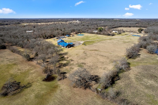 bird's eye view featuring a rural view