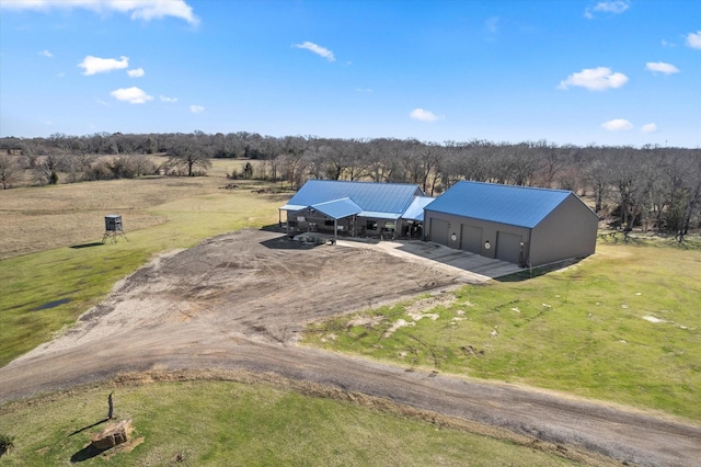 aerial view with a rural view