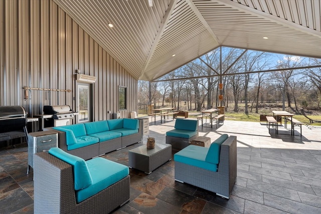 view of patio / terrace with a grill and an outdoor hangout area