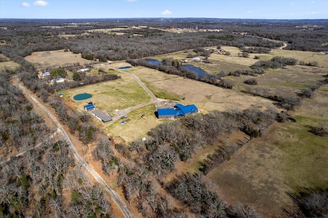 bird's eye view featuring a rural view