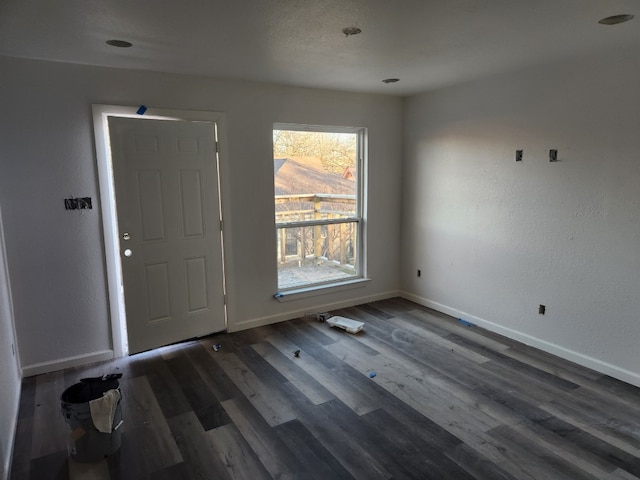 entrance foyer featuring dark hardwood / wood-style floors