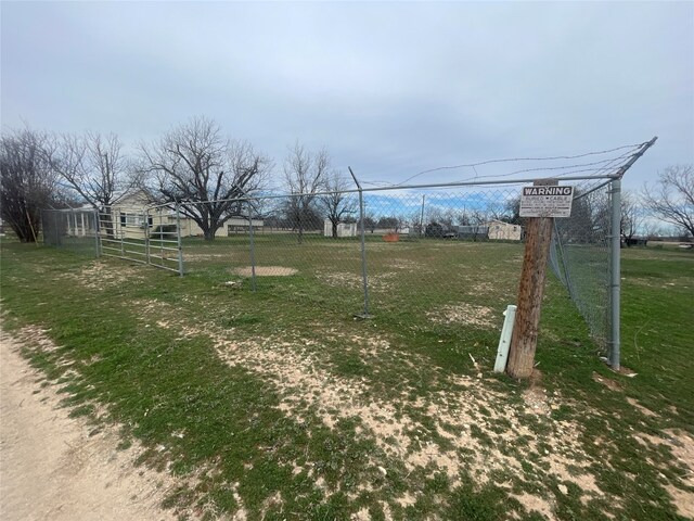 view of yard with a rural view