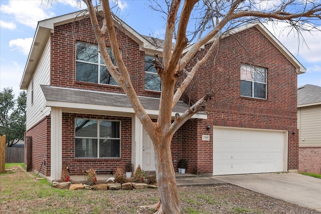 front of property with a garage