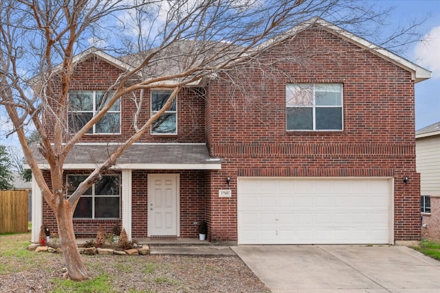 view of property with a garage