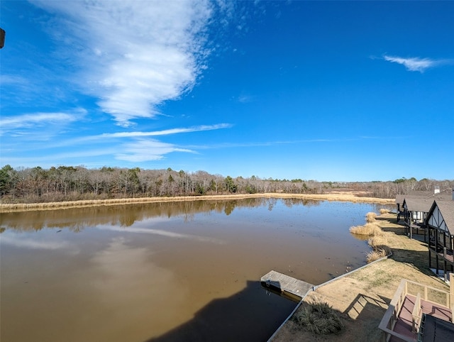 water view with a dock