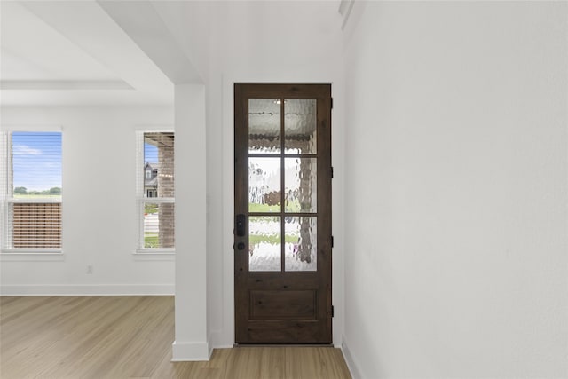 entryway featuring light hardwood / wood-style flooring