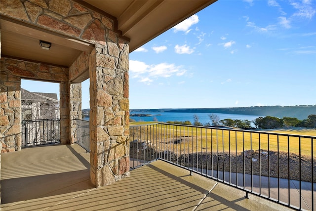 balcony with a water view