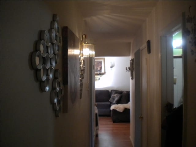 hall featuring dark hardwood / wood-style flooring