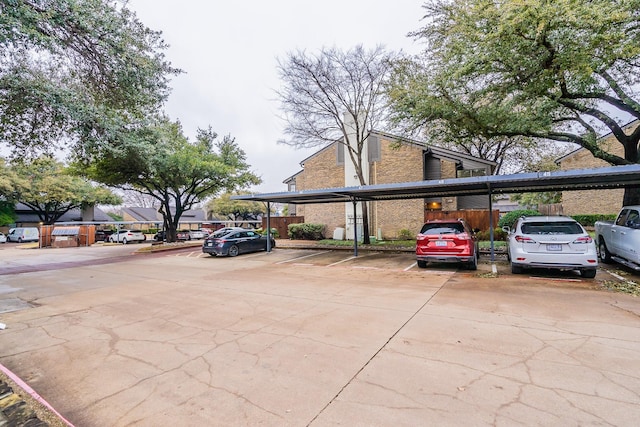 view of car parking featuring a carport