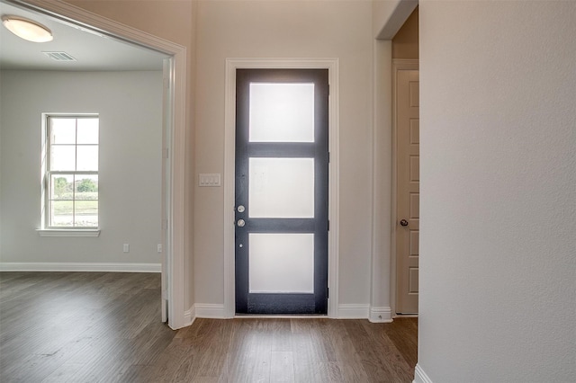 entryway featuring dark hardwood / wood-style flooring