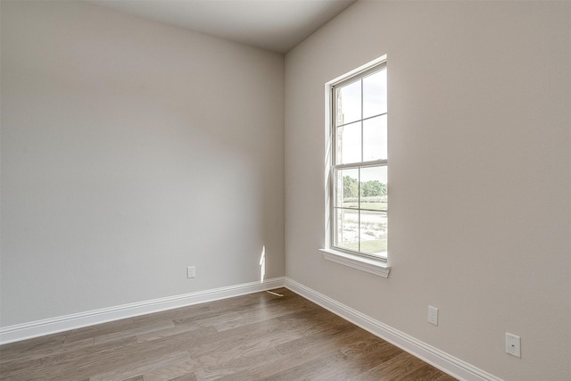 empty room featuring light hardwood / wood-style floors and plenty of natural light