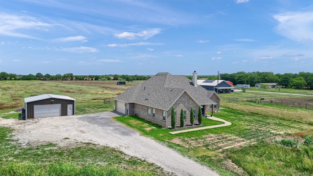 bird's eye view with a rural view