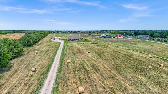 drone / aerial view with a rural view