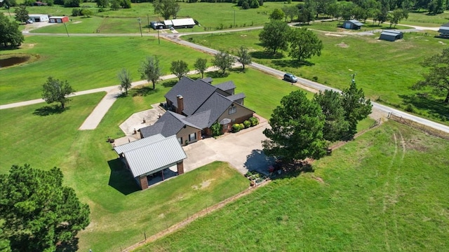 drone / aerial view featuring a rural view