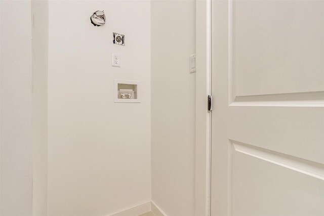 laundry area with washer hookup and hookup for an electric dryer