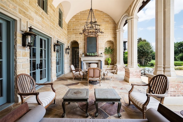 view of patio / terrace featuring french doors