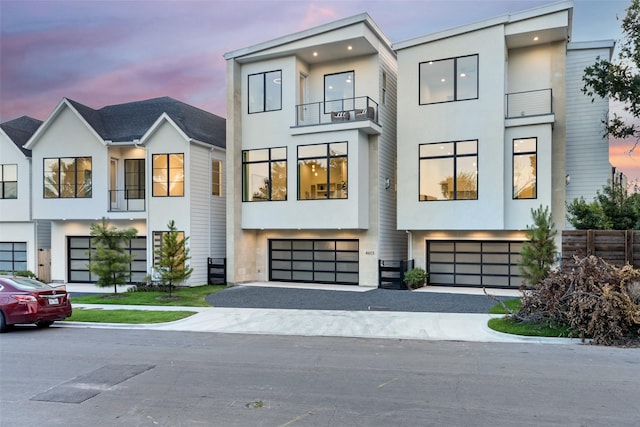 contemporary house featuring a garage