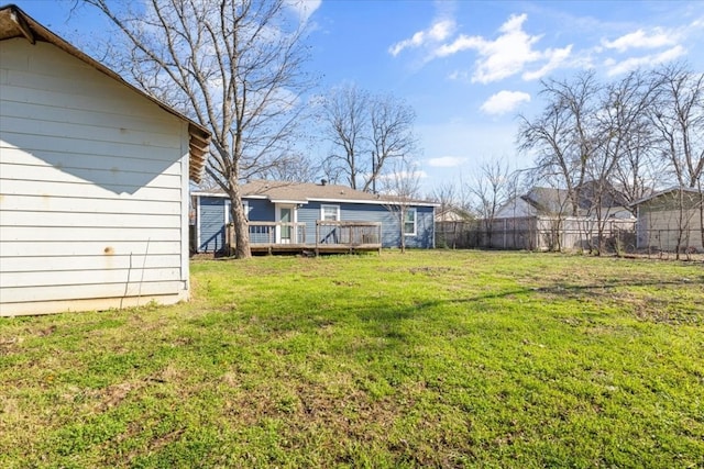 view of yard featuring a deck