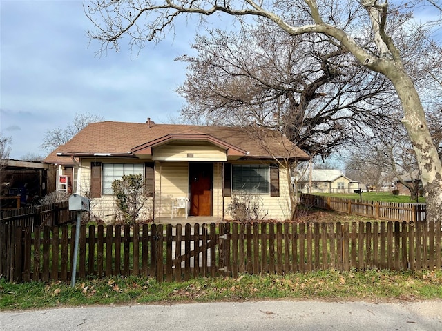 view of bungalow-style home