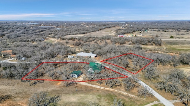 aerial view with a rural view