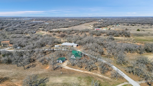 aerial view featuring a rural view