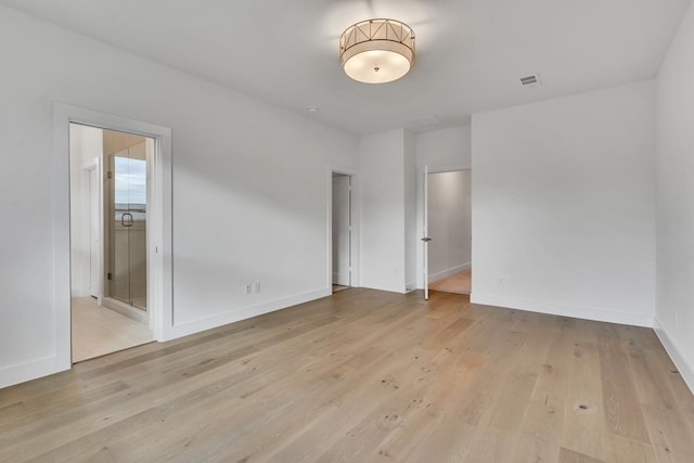 empty room featuring light wood-type flooring