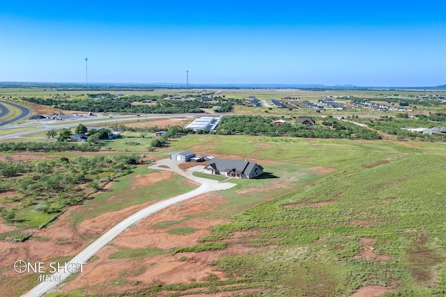 drone / aerial view featuring a rural view